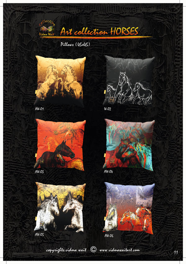 Horses Art Pillow Collection
